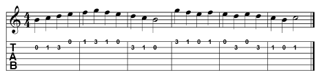 1st & 2nd String Exercise tab and string exercises
