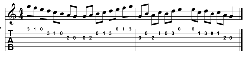 guitar tab and standard notation