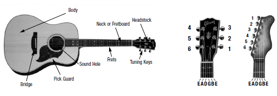 guitar diagram and string names