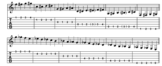 scale with sharp and flat notes