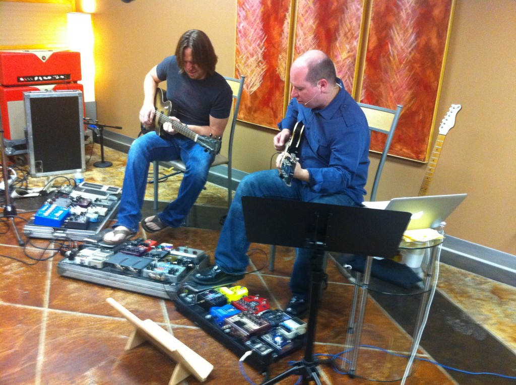 Shayne and Steve playing guitar